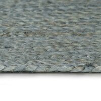 Vloerkleed handgemaakt rond 90 cm jute olijfgroen 3