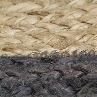 Vloerkleed handgemaakt met donkergrijze rand 90 cm jute 5