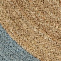 Vloerkleed handgemaakt met olijfgroene rand 90 cm jute 4