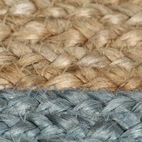 Vloerkleed handgemaakt met olijfgroene rand 90 cm jute 5