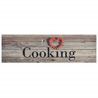 Keukenmat wasbaar cooking-print 45x150 cm fluweel grijs 2