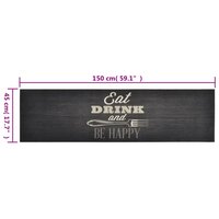 Keukenmat wasbaar keukenprint 45x150 cm fluweel zwart 5