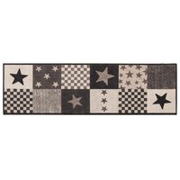Keukenmat grijze sterren 150 x 45 cm 100% Polyamide 2