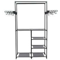 Kledingrek 87x44x158 cm staal en nonwoven stof zwart 2