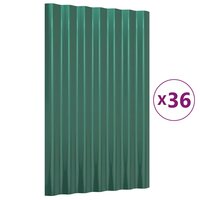 Dakpanelen 36 st 60x36 cm gegalvaniseerd staal groen 2