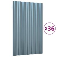 Dakpanelen 36 st 60x36 cm gegalvaniseerd staal grijs 2