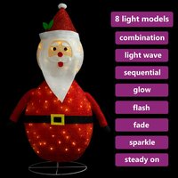 Decoratieve kerstman LED luxe stof 120 cm 4