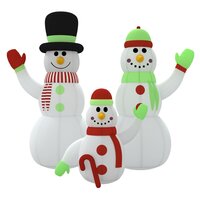 Sneeuwpopfamilie opblaasbaar met LED&amp;apos;s 360 cm 3
