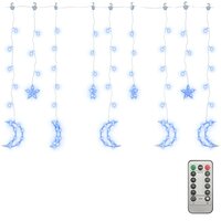 Lichtslinger ster en maan afstandsbediening 138 LED&amp;apos;s blauw 3