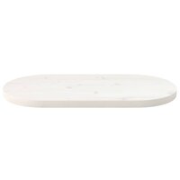 Tafelblad ovaal 70x35x2,5 cm massief grenenhout wit 3