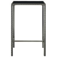 Tuinbartafel 70x70x110 cm poly rattan en glas grijs 2