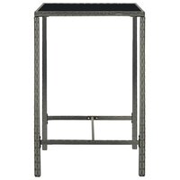 Tuinbartafel 70x70x110 cm poly rattan en glas grijs 3