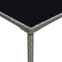 Tuinbartafel 70x70x110 cm poly rattan en glas grijs 5