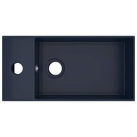 Wastafel met overloop keramiek donkerblauw 4