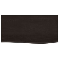 Wastafelblad 60x30x2 cm behandeld massief hout donkerbruin 3