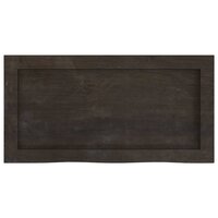 Wastafelblad 60x30x(2-6) cm behandeld massief hout donkerbruin 4