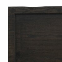 Wastafelblad 60x30x(2-6) cm behandeld massief hout donkerbruin 6