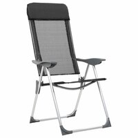 Campingstoelen inklapbaar aluminium zwart 4 st 4