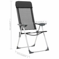 Campingstoelen inklapbaar aluminium zwart 4 st 8