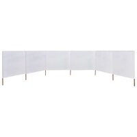 Windscherm 6-panelen 800x80 cm stof wit 3