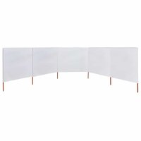 Windscherm 5-panelen 600x80 cm stof zandwit 3