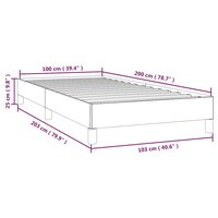 Bedframe zonder matras 100x200 cm stof cr&egrave;mekleurig 9