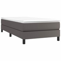 Boxspring bed kunstleer grijs 90x200 cm 3