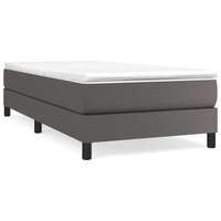 Boxspring bed kunstleer grijs 100x200 cm 2