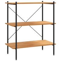 3-laags stellingkast zwart en eiken 80x40x92 cm 2