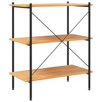 3-laags stellingkast zwart en eiken 80x40x92 cm 5