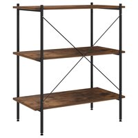 Opbergrek 3-laags 80x40x92 cm zwart en naturel 5