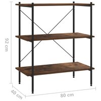 Opbergrek 3-laags 80x40x92 cm zwart en naturel 7