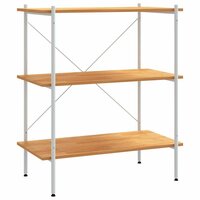 Opbergrek 3-laags 80x40x92 cm wit en eikenkleurig 2