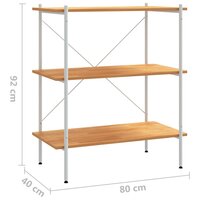 Opbergrek 3-laags 80x40x92 cm wit en eikenkleurig 7
