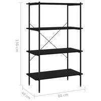 Opbergrek 4-laags 80x40x130 cm zwart 7