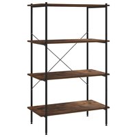 Opbergrek 4-laags 80x40x130 cm zwart en naturel 2