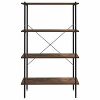 Opbergrek 4-laags 80x40x130 cm zwart en naturel 3