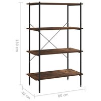 Opbergrek 4-laags 80x40x130 cm zwart en naturel 7
