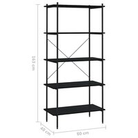 Opbergrek 5-laags 80x40x163 cm zwart 7