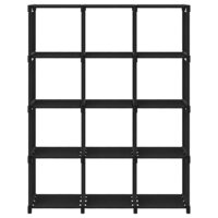 Kast met 12 vakken 103x30x141 cm stof zwart 2
