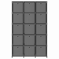 Kast met 15 vakken met boxen 103x30x175,5 cm stof grijs 2