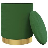 Hocker met opbergruimte rond fluweel 31 x 37 cm groen 3