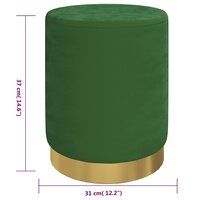 Hocker met opbergruimte rond fluweel 31 x 37 cm groen 6