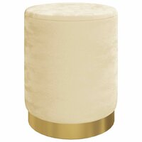 Hocker met opbergruimte rond fluweel 31 x 37 cm abrikooskleurig 2