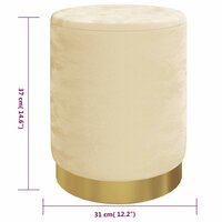 Hocker met opbergruimte rond fluweel 31 x 37 cm abrikooskleurig 6