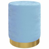 Hocker met opbergruimte rond fluweel 31 x 37 cm lichtblauw 2