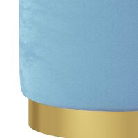 Hocker met opbergruimte rond fluweel 31 x 37 cm lichtblauw 4