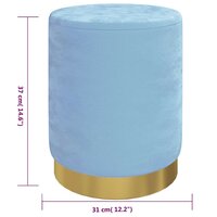 Hocker met opbergruimte rond fluweel 31 x 37 cm lichtblauw 6