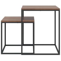 Salontafelset 2 st bewerkt hout en metaal 4