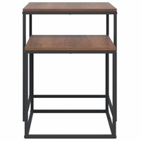 Salontafelset 2 st bewerkt hout en metaal 5
